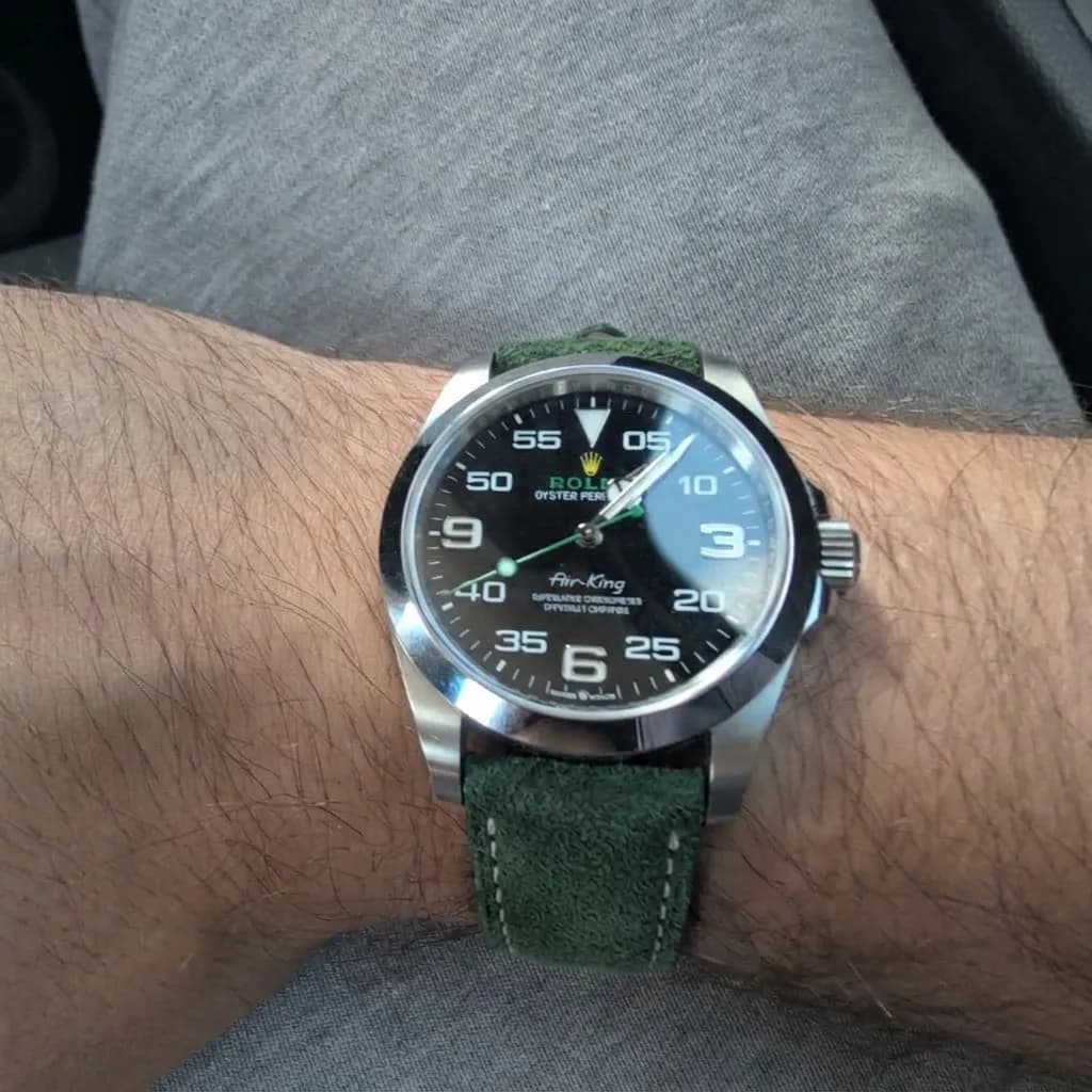 Rolex Air-King on Classic Suede strap