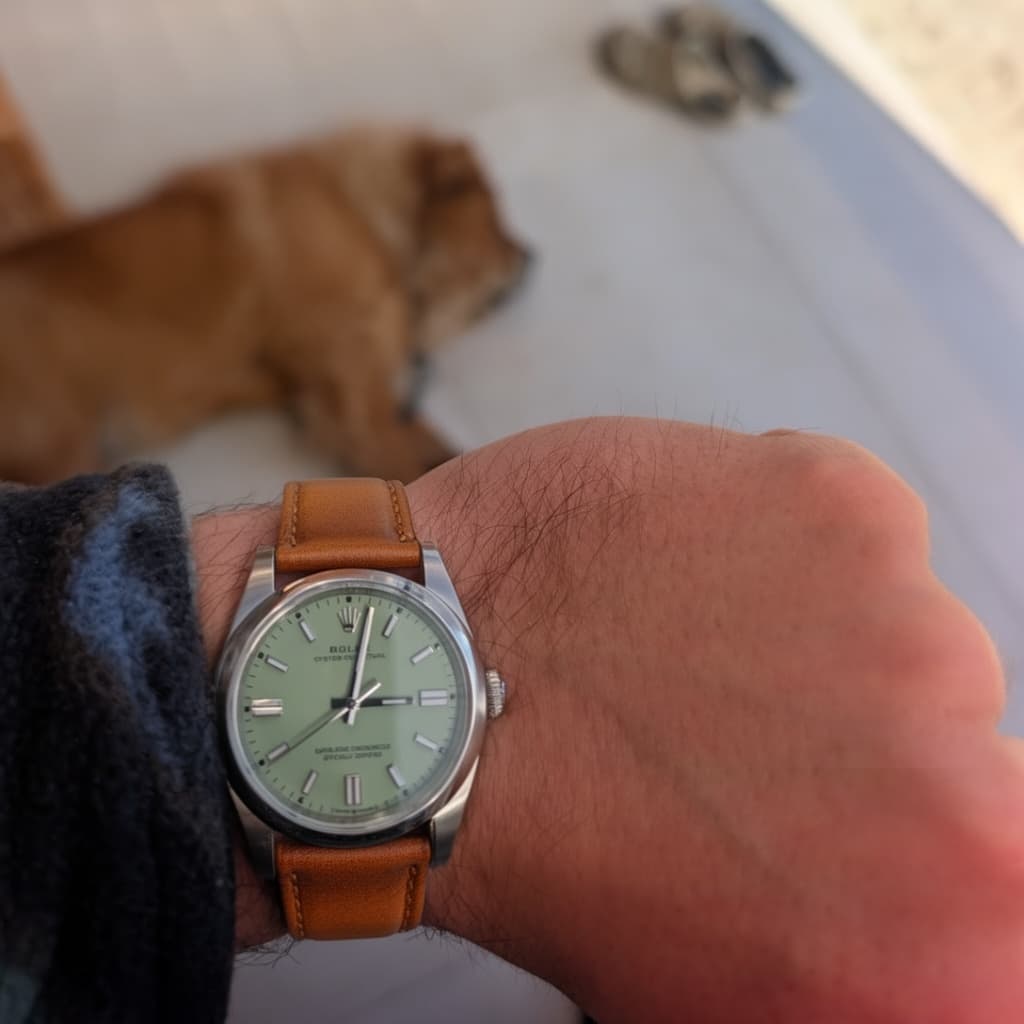 Weathered Brown Leather Watch Band
