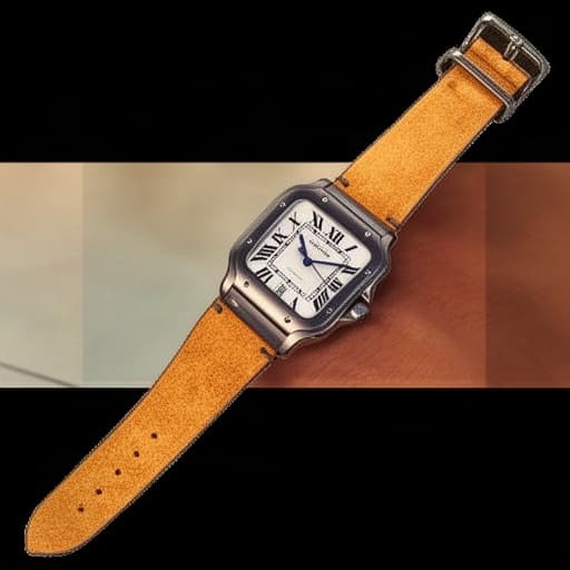 Cartier Santos on Model 2 Premium - Peanut Brown strap