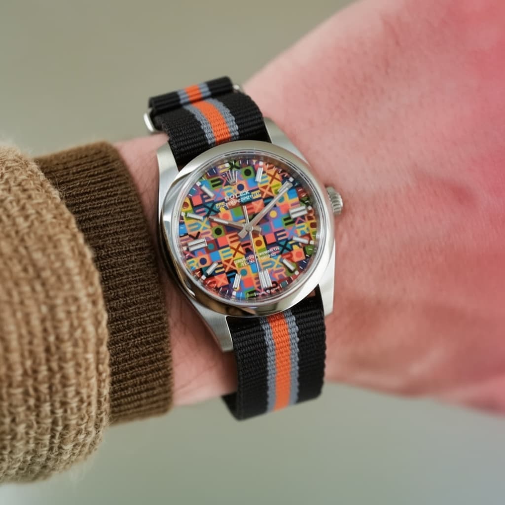 Black/Grey/Orange Thin Stripe NATO