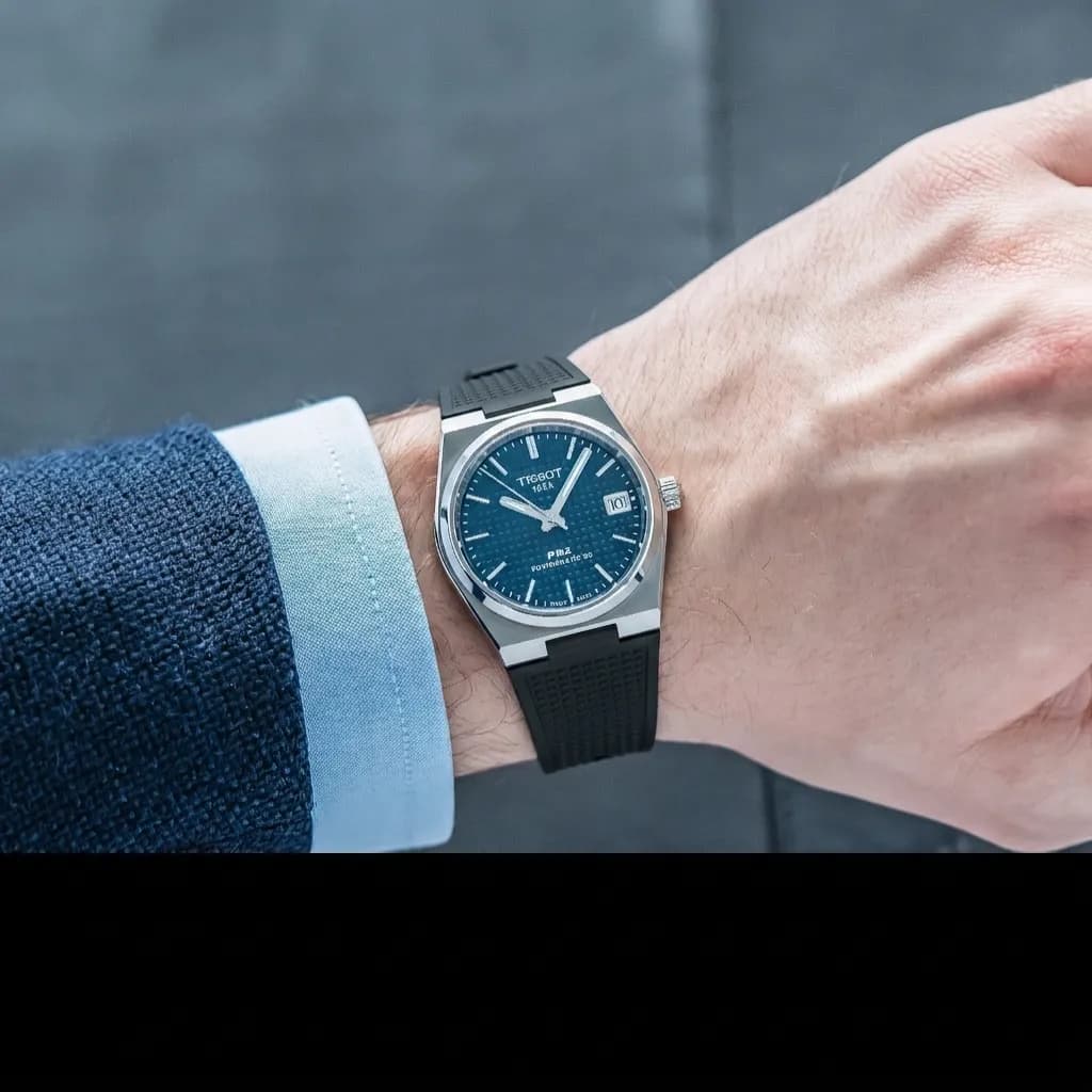 Tissot PRX Powermatic 80 on FKM Waffle strap