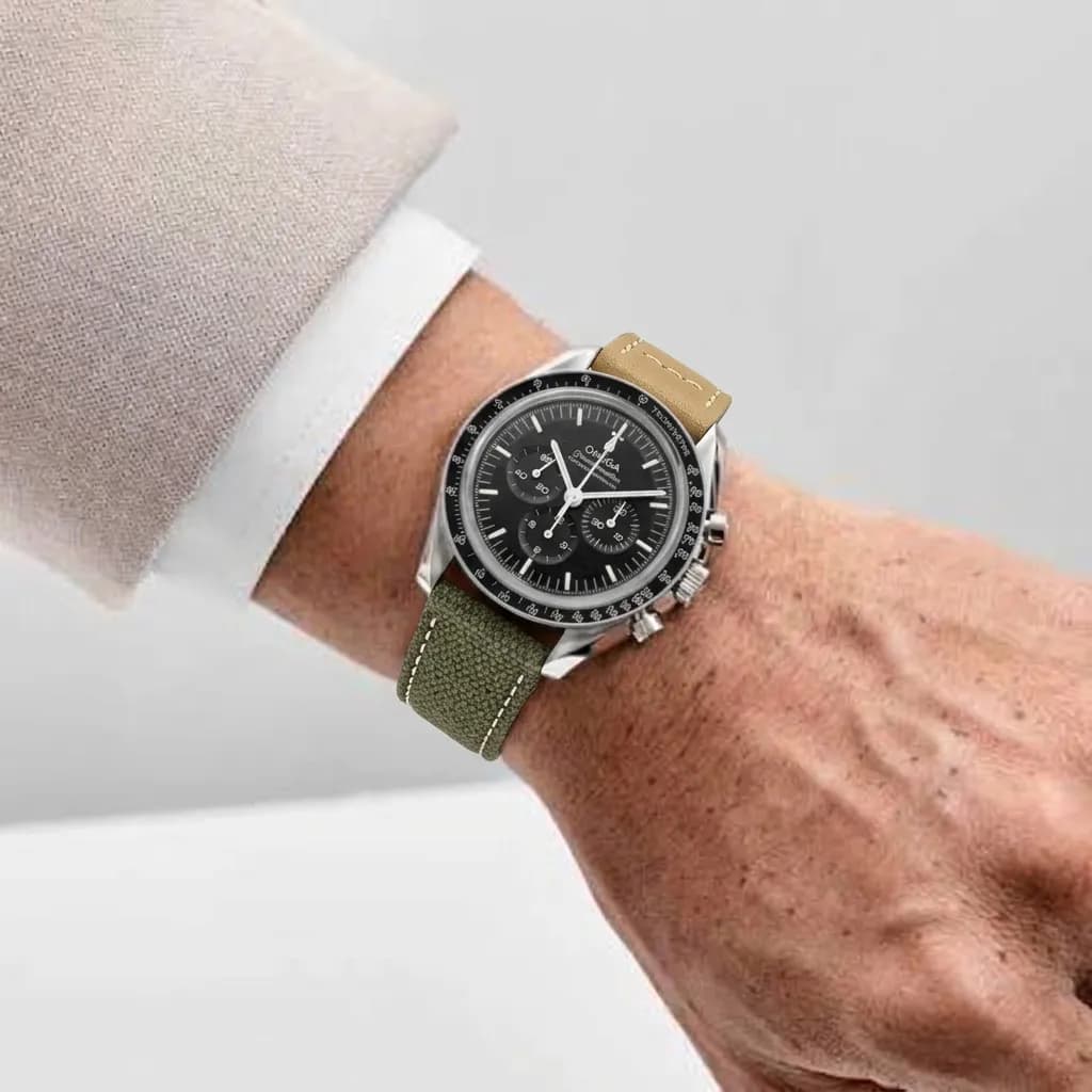 Omega Speedmaster Professional Moonwatch on Canvas & Leather strap