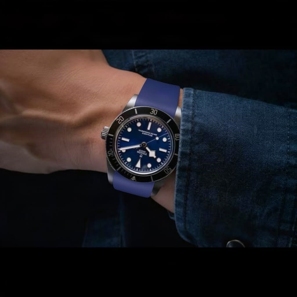 Tudor Black Bay Fifty-Eight on Smooth FKM Rubber strap