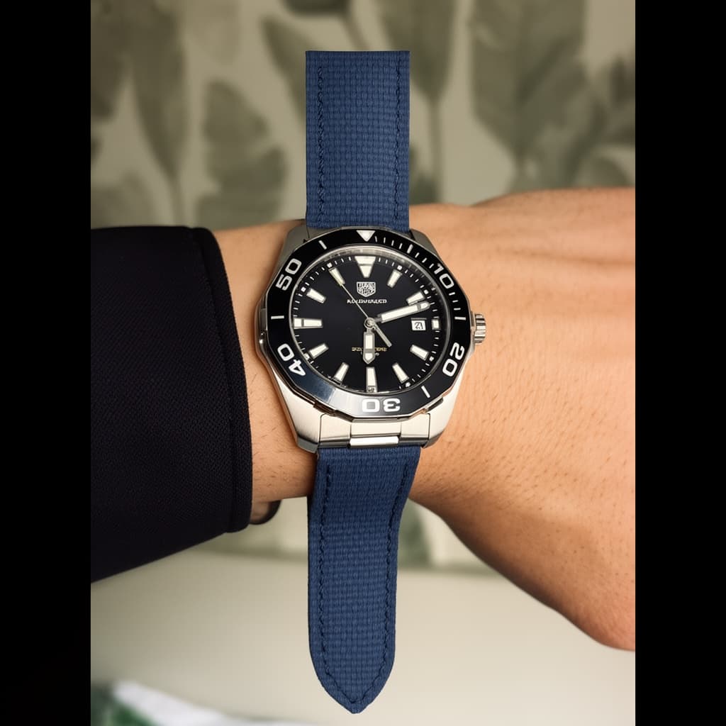 Navy Blue Textured Sailcloth